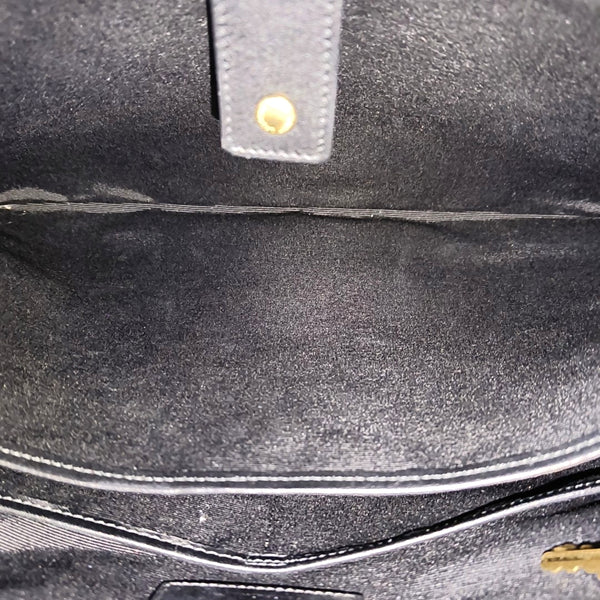 Coated Canvas Shoulder Bag Black