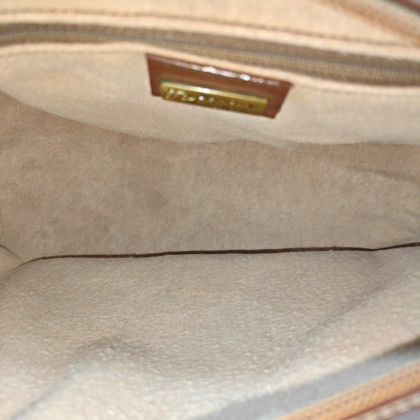 Coated Canvas Top Handle Bag Brown