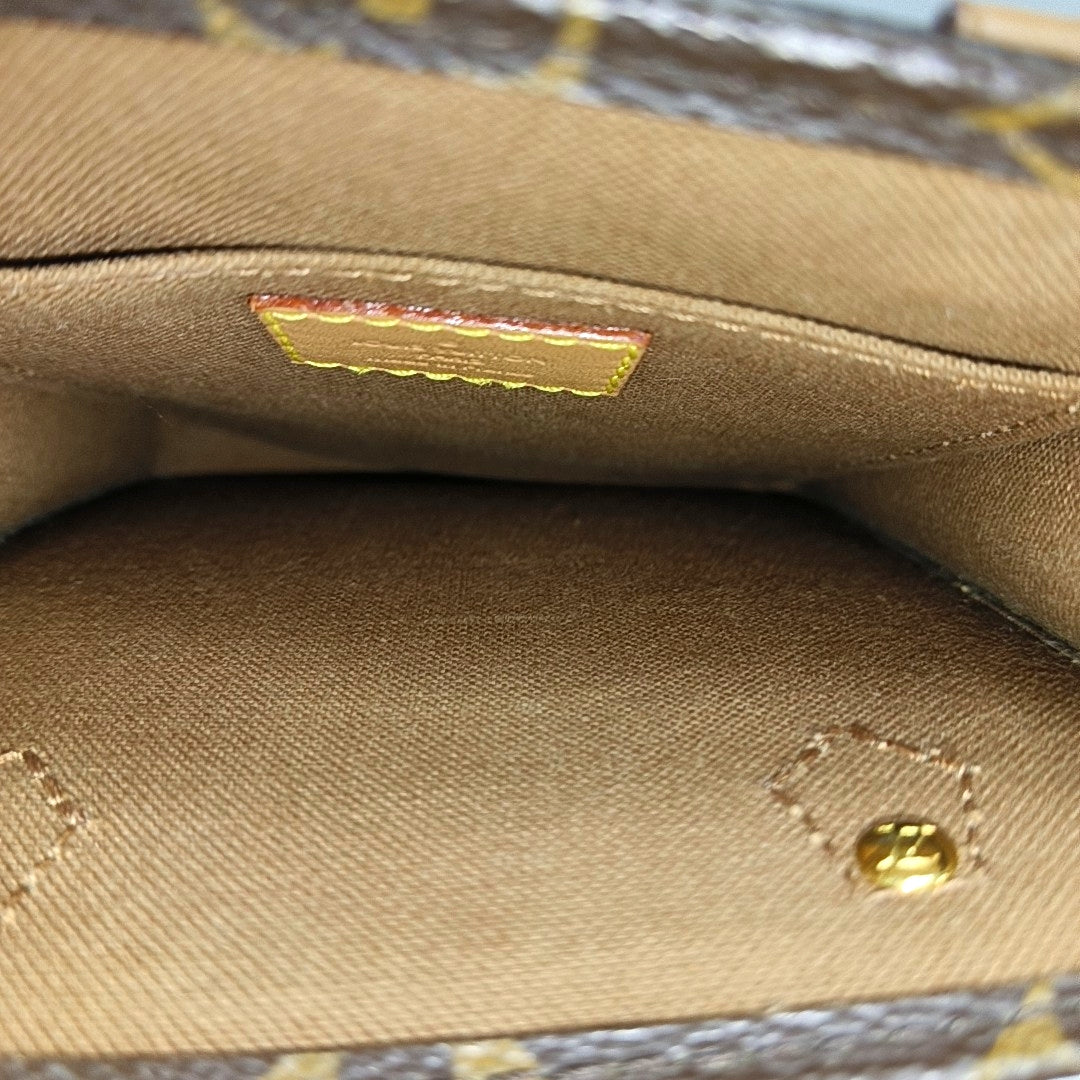 SAC PLAT Mini Monogram Coated Canvas Brown