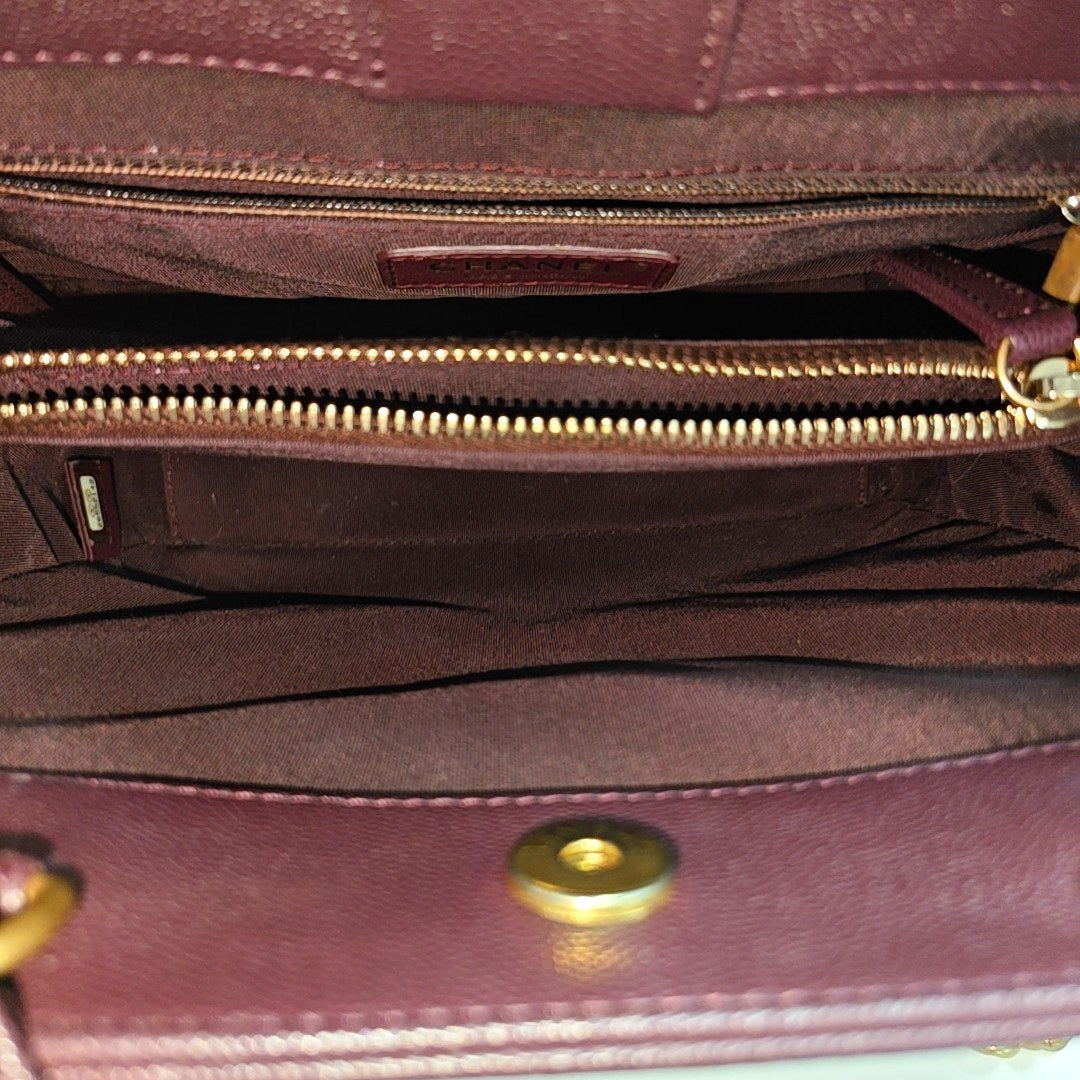 Quilted Grained Calfskin Shoulder Bag Red