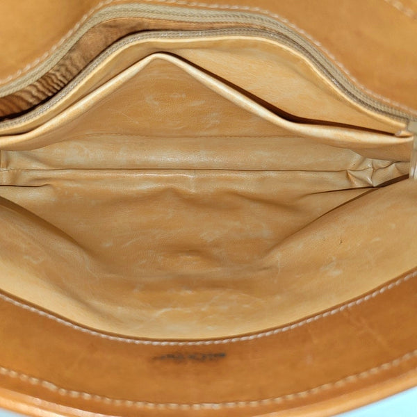 Coated Canvas Shoulder Bag Brown
