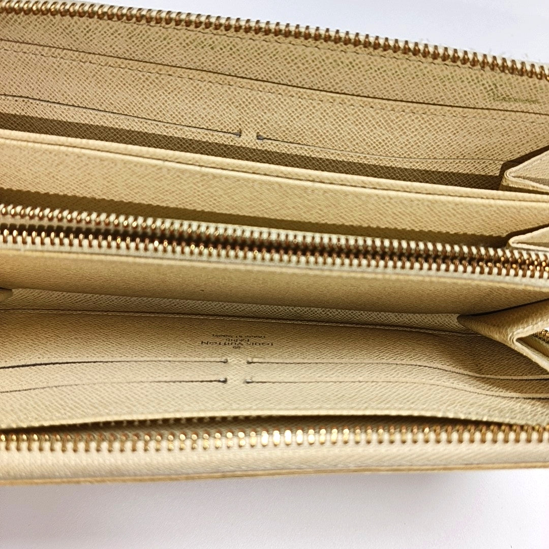 ZIPPY Damier Azur Coated Canvas White Wallet