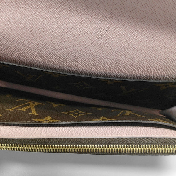 EMILIE Monogram Coated Canvas Brown Wallet