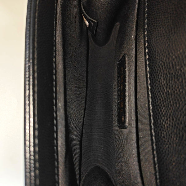 BOY CHANEL Small Quilted Grained Calfskin Black