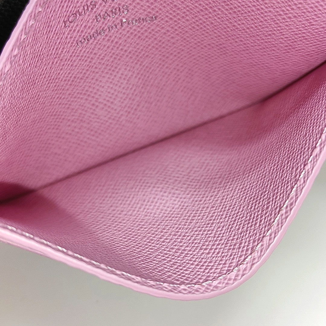 DOUBLE Monogram Coated Canvas Pink Card Holder