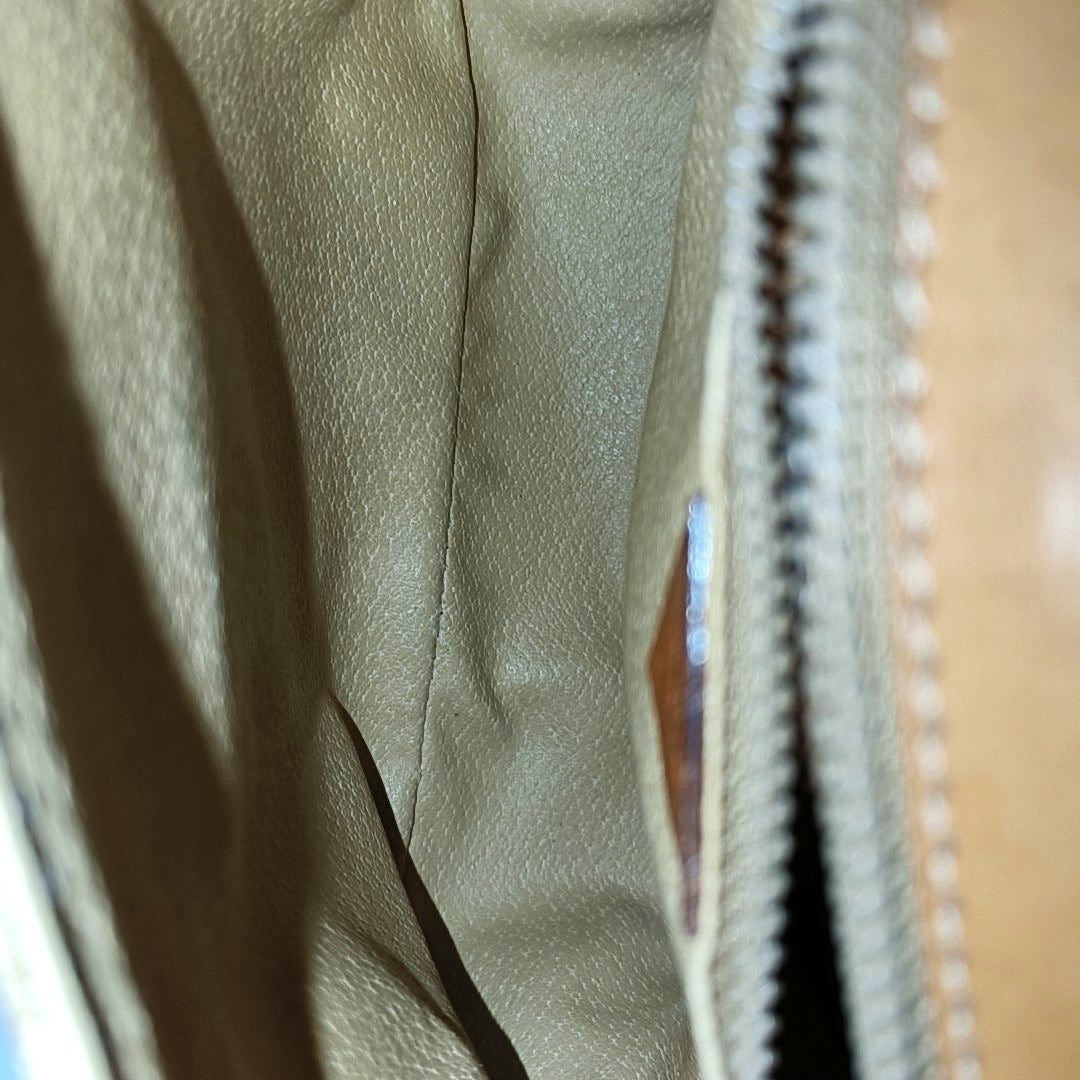 Coated Canvas Shoulder Bag Beige