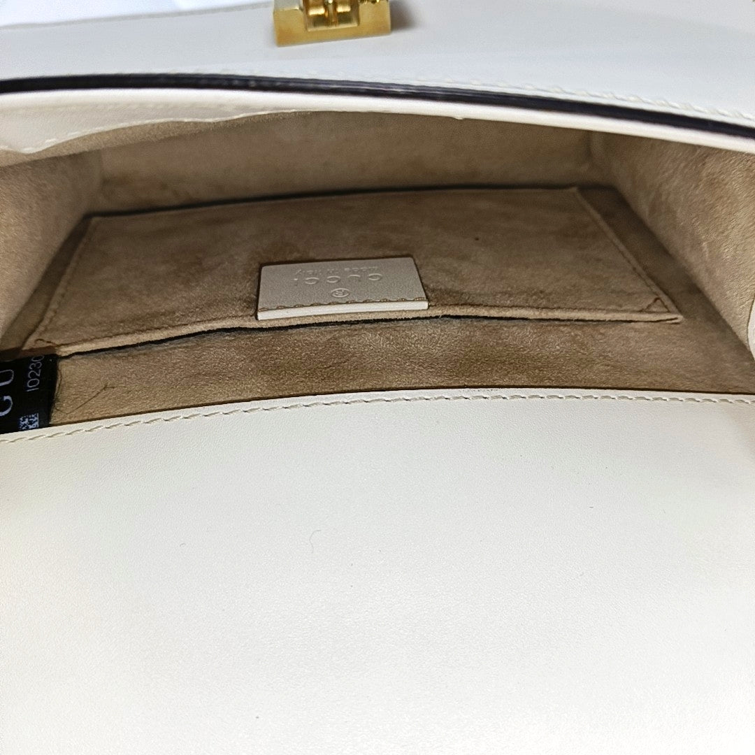 Authenticated pre-owned  Sylvie Mini Calfskin White - Shoulder Bag at Looply