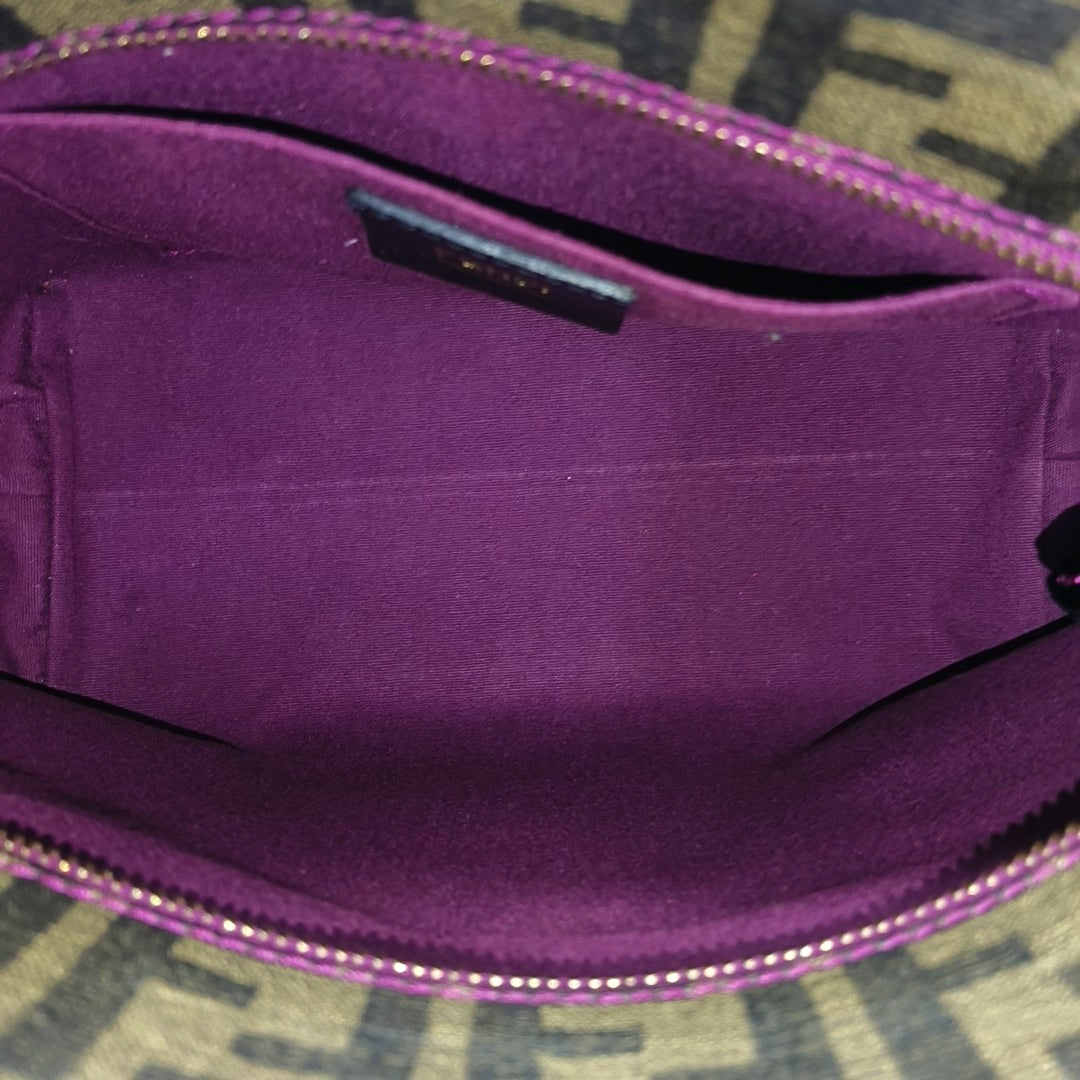 Coated Canvas Top Handle Bag Brown