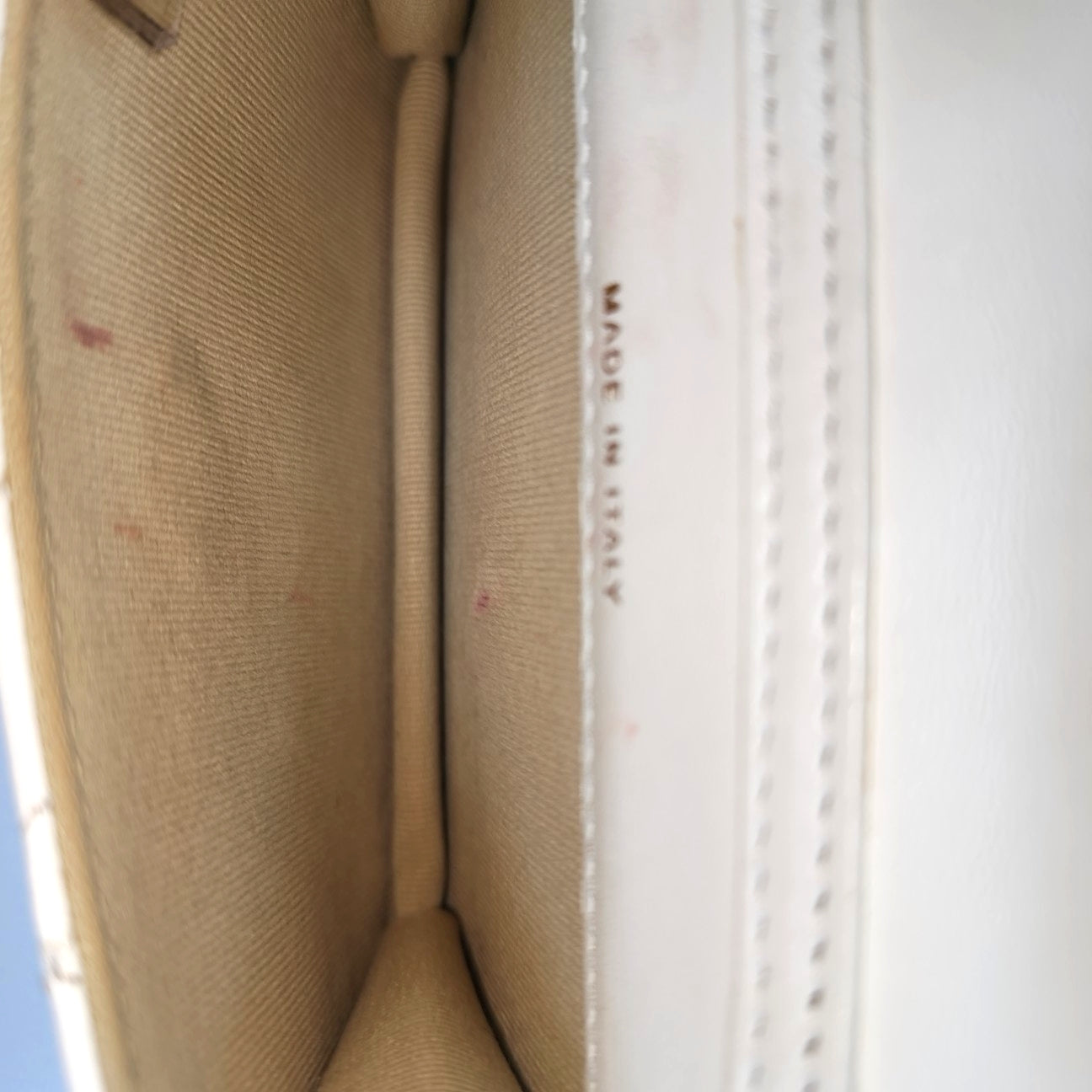 Quilted Lambskin Shoulder Bag White