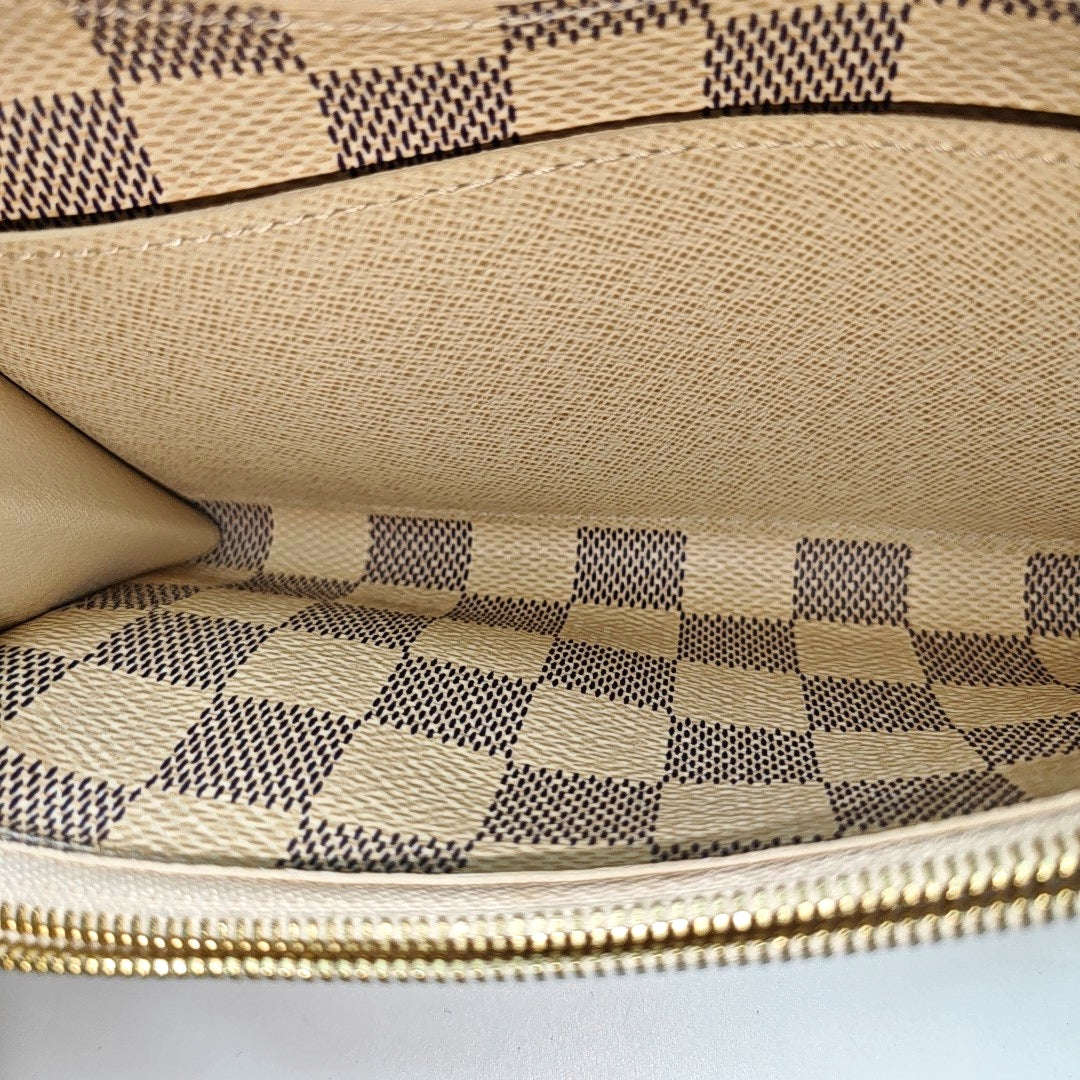 SARAH Damier Azur Coated Canvas White Wallet