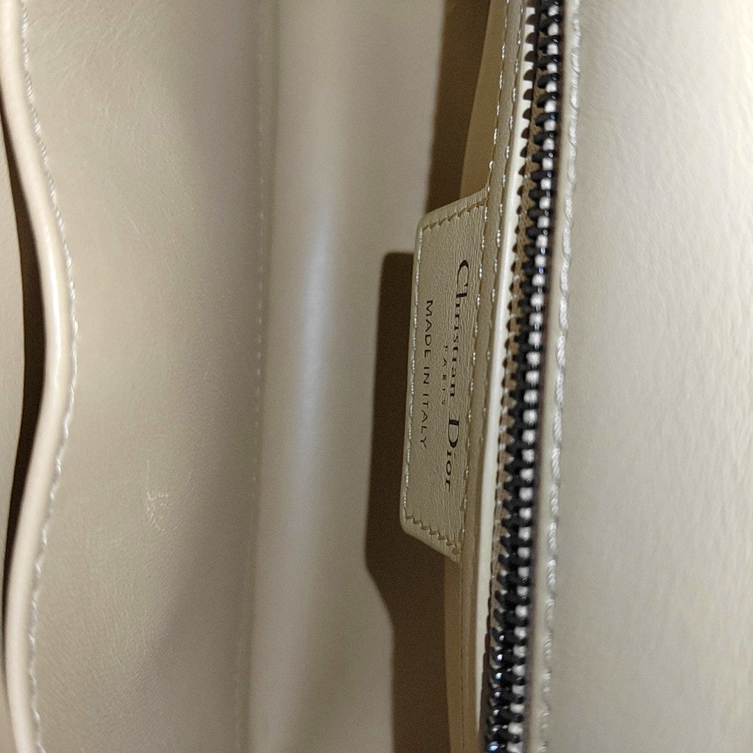 Dior Caro Small Cannage Wool White