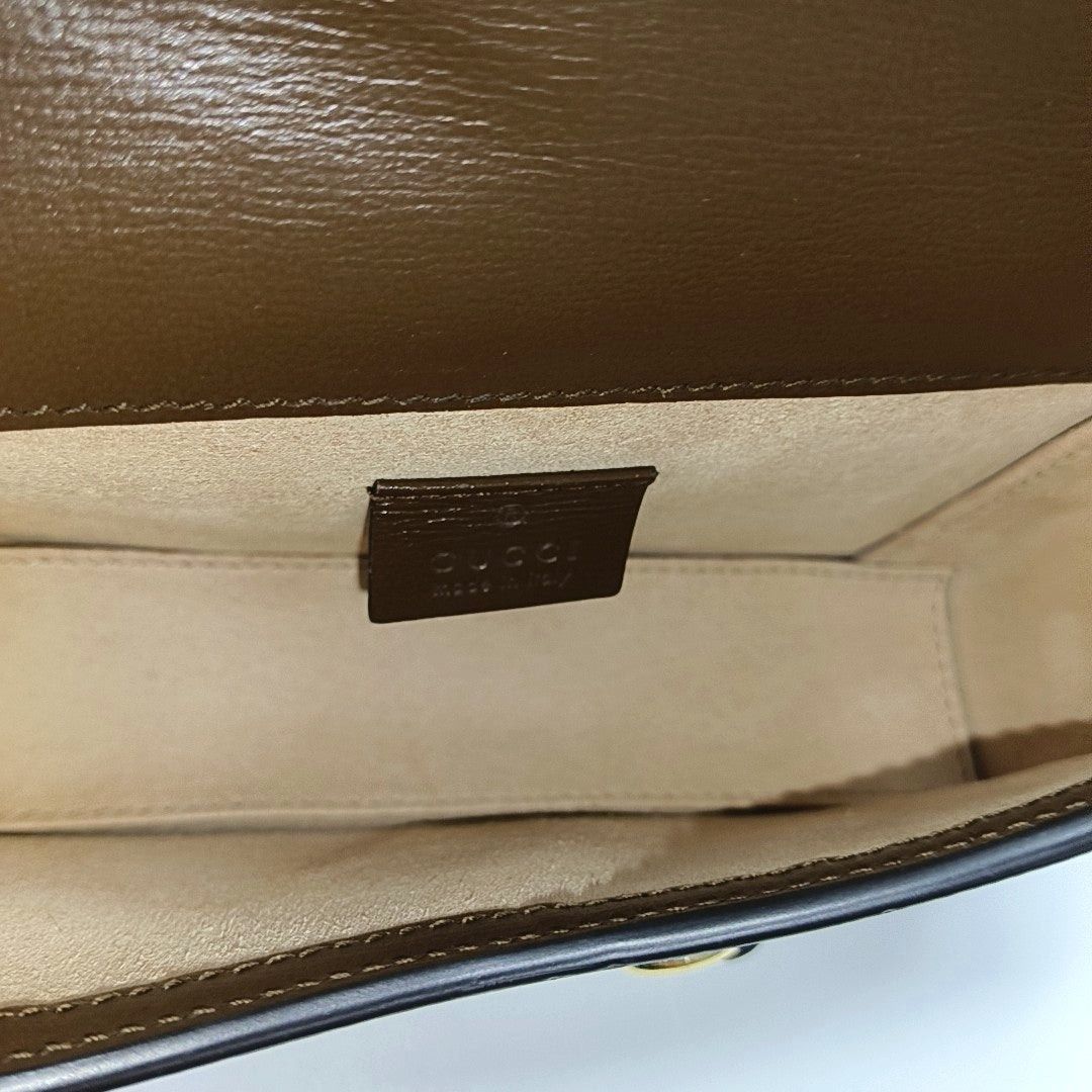 Authenticated pre-owned  Horsebit 1955 Mini Monogram Coated Canvas Beige - Shoulder Bag at Looply