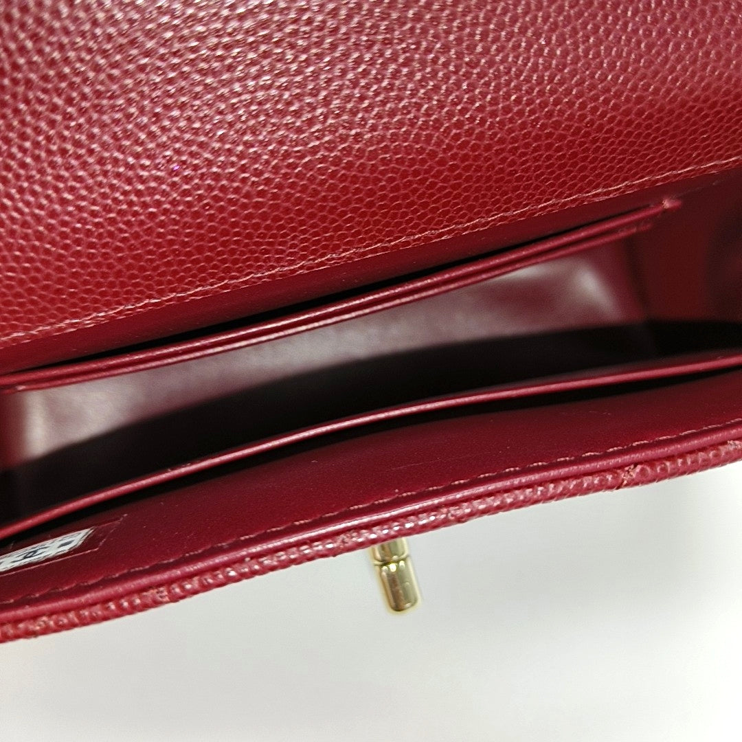 COCO HANDLE Quilted Grained Calfskin Red