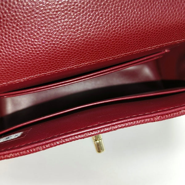 COCO HANDLE Quilted Grained Calfskin Red
