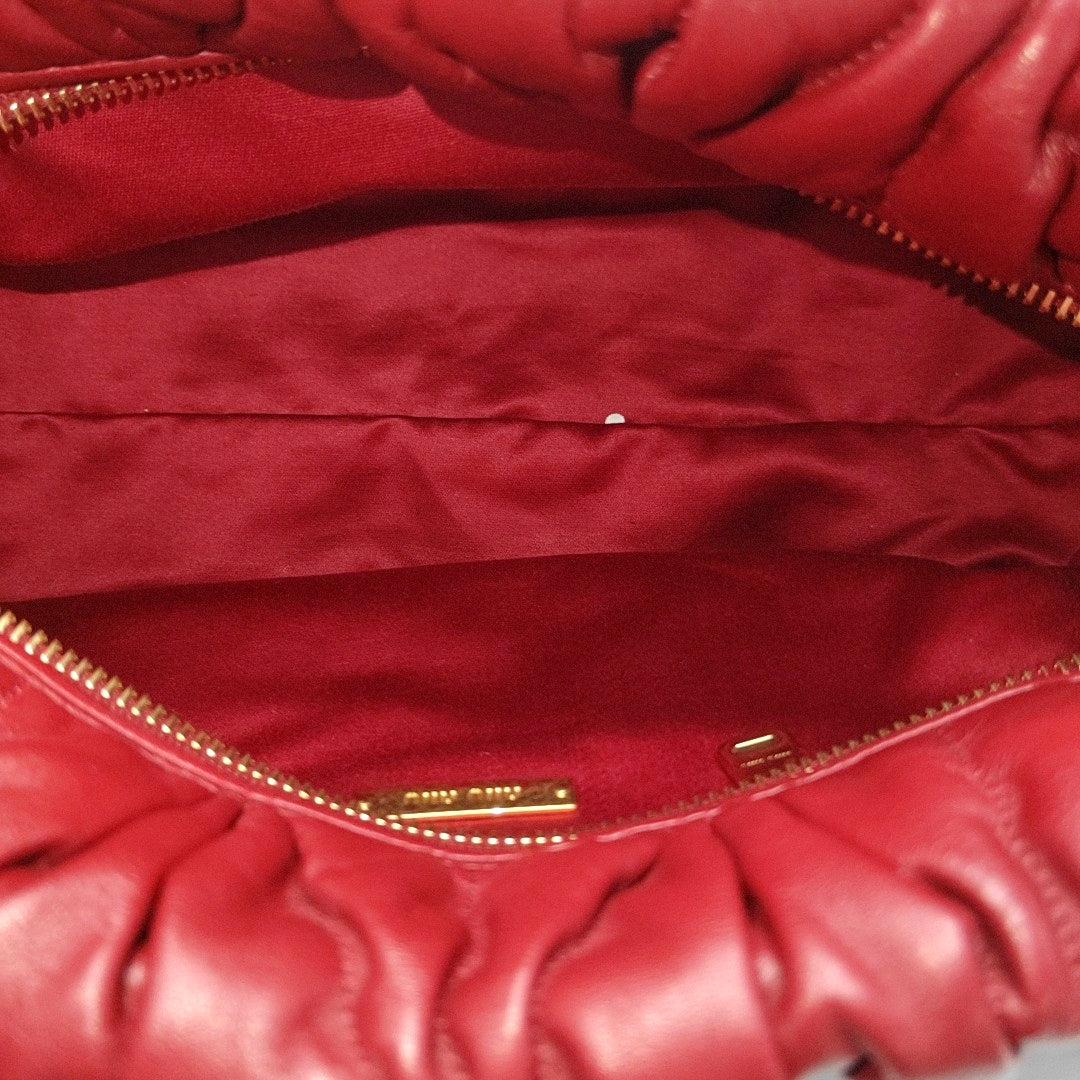 Quilted Leather Shoulder Bag Red
