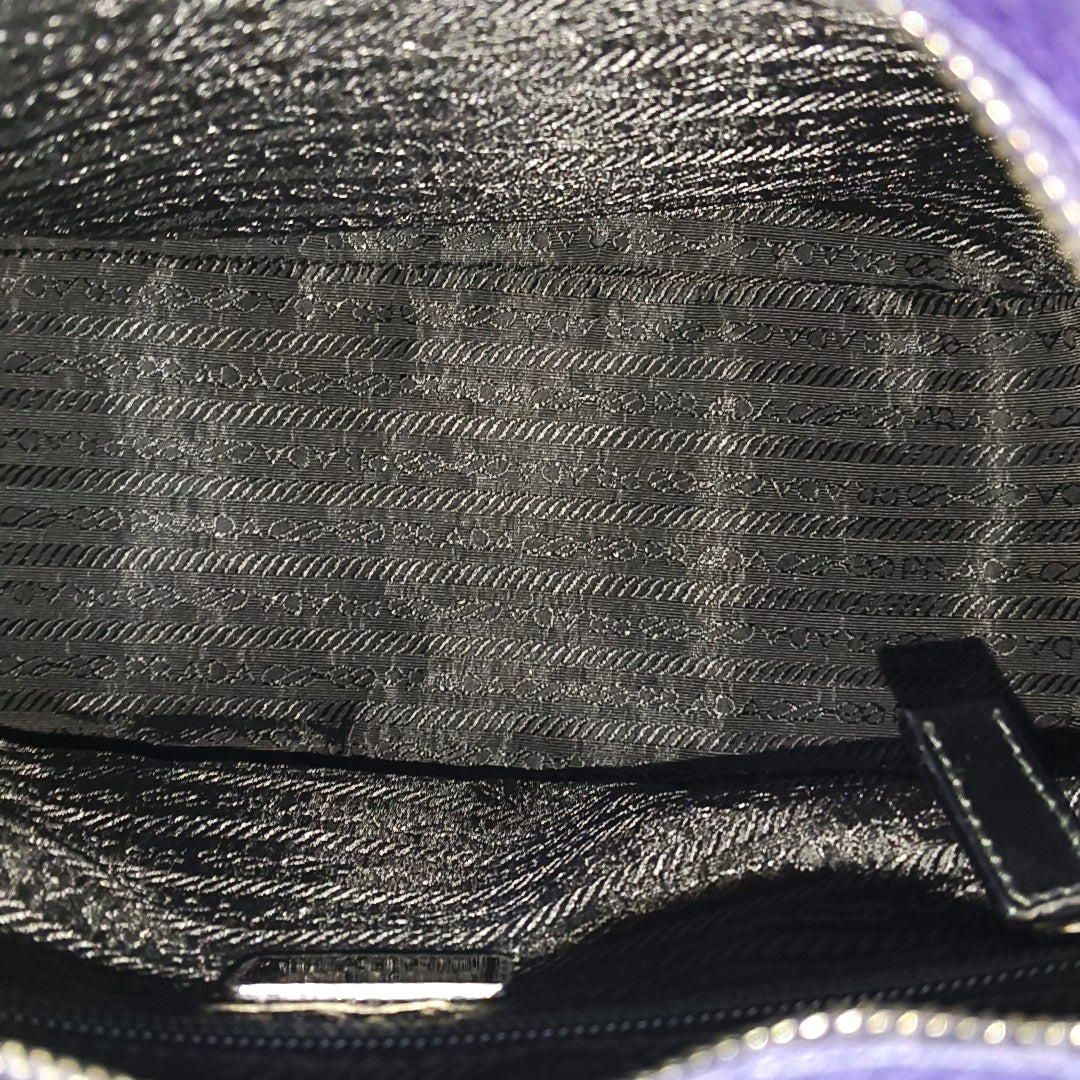 Calfskin Top Handle Bag Purple