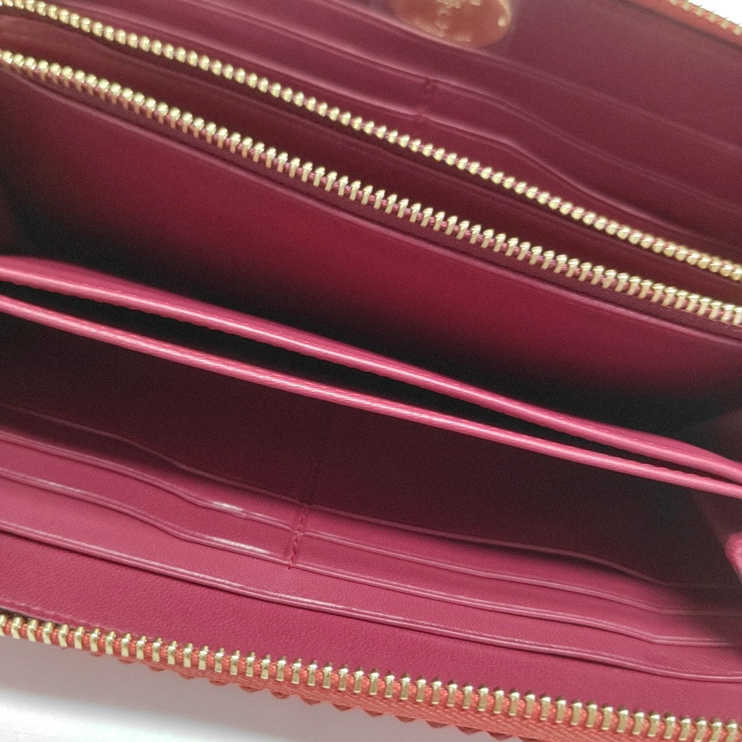 Brand Lambskin Red Wallet