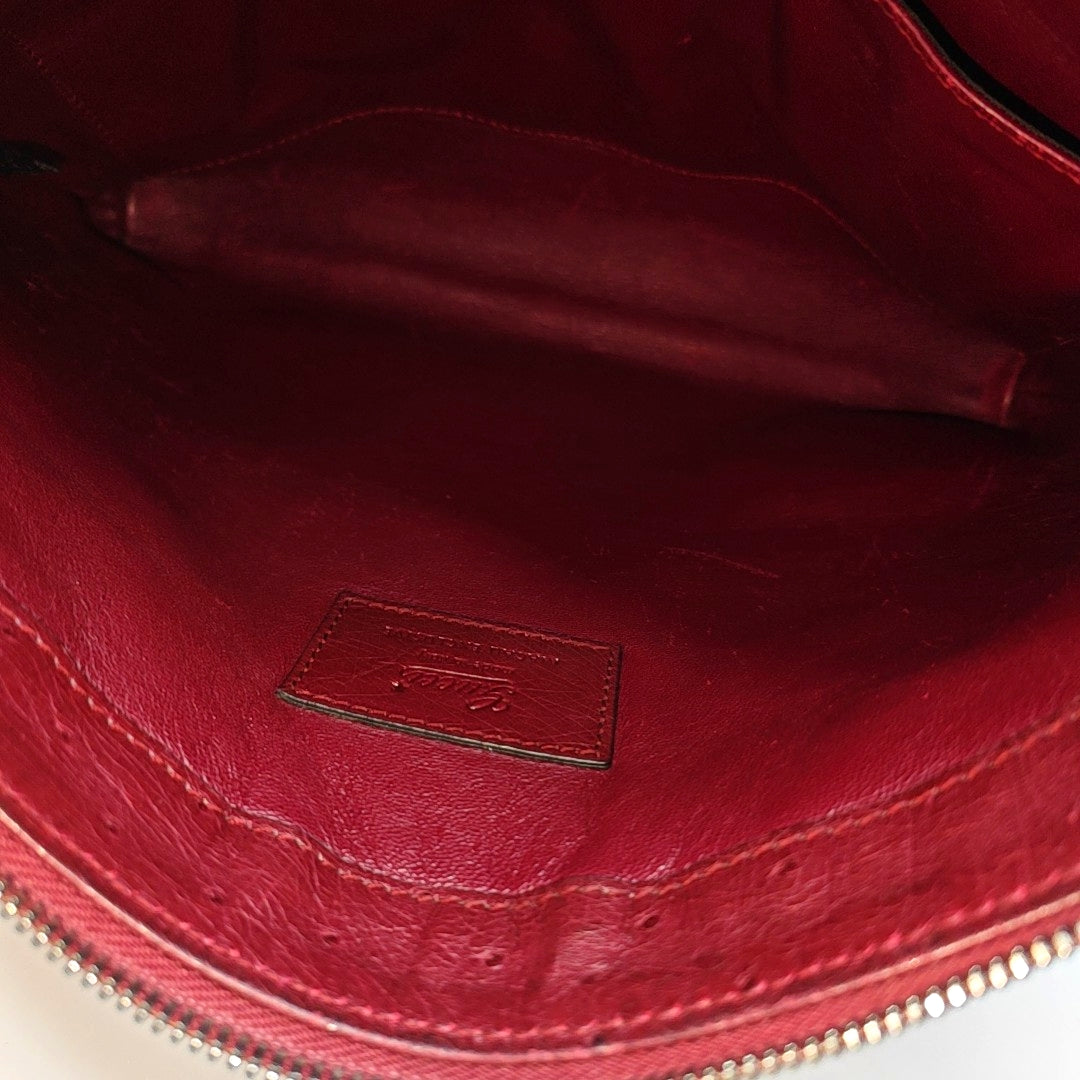 Soho Medium Quilted Ostrich Red