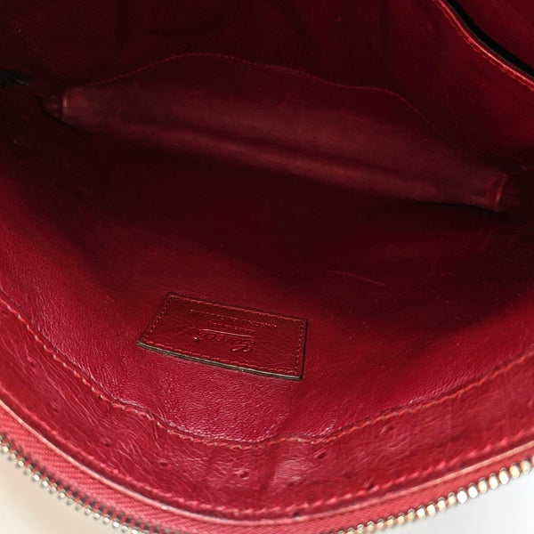 Soho Medium Quilted Ostrich Red