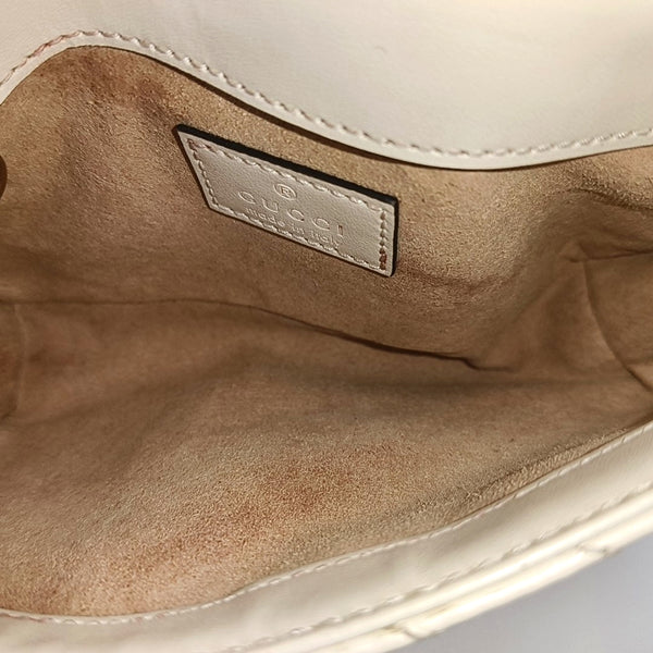 GG Marmont Mini Quilted Calfskin White