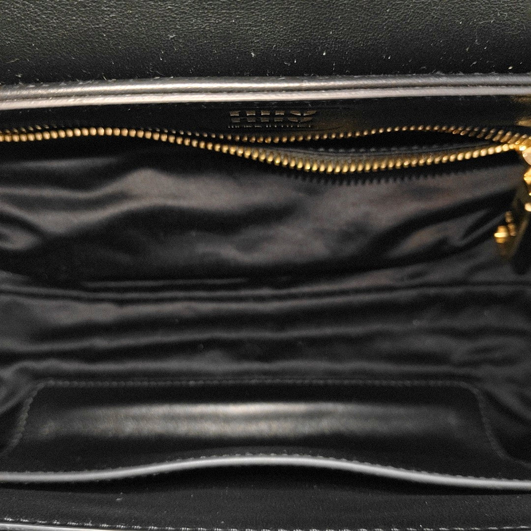 Calfskin Top Handle Bag Black