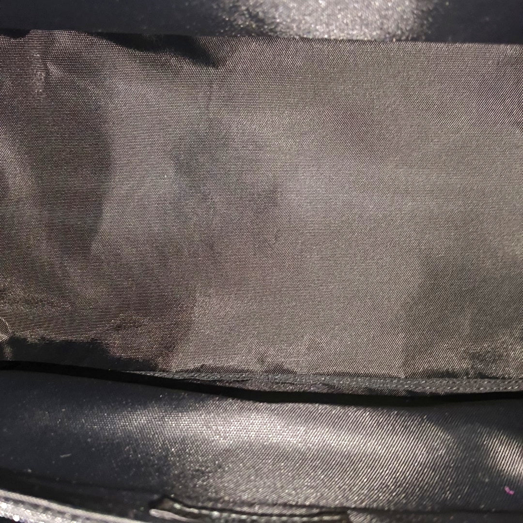 Leather Top Handle Bag Black