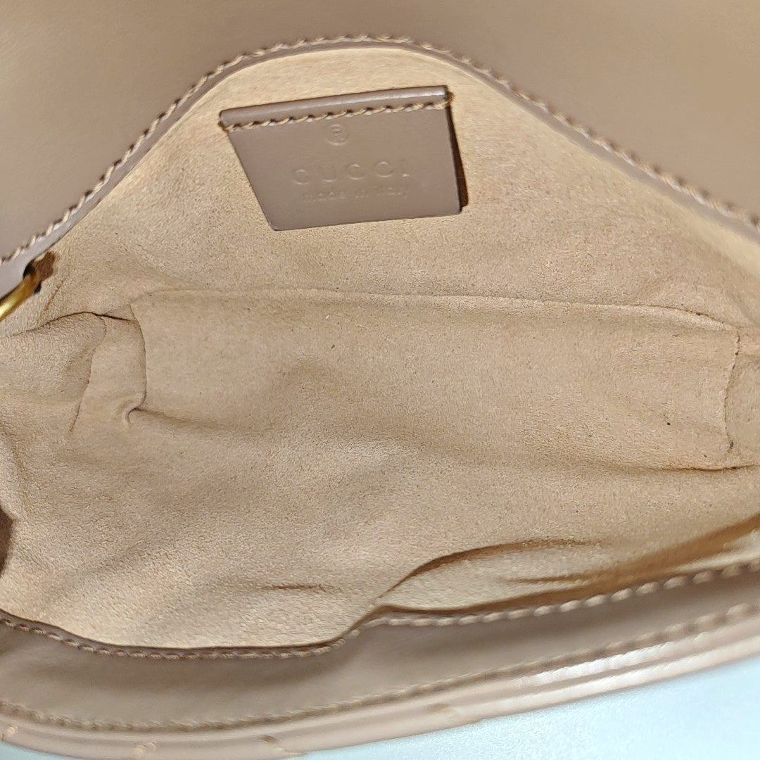 GG Marmont Mini Quilted Calfskin Beige