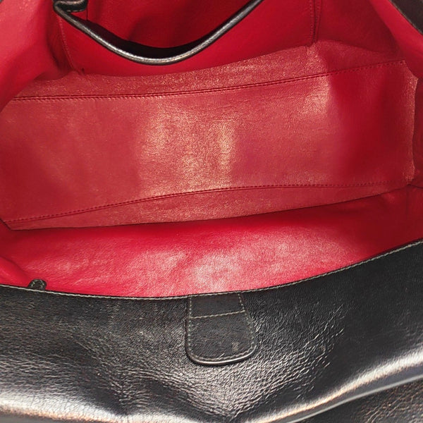 Calfskin Top Handle Bag Black