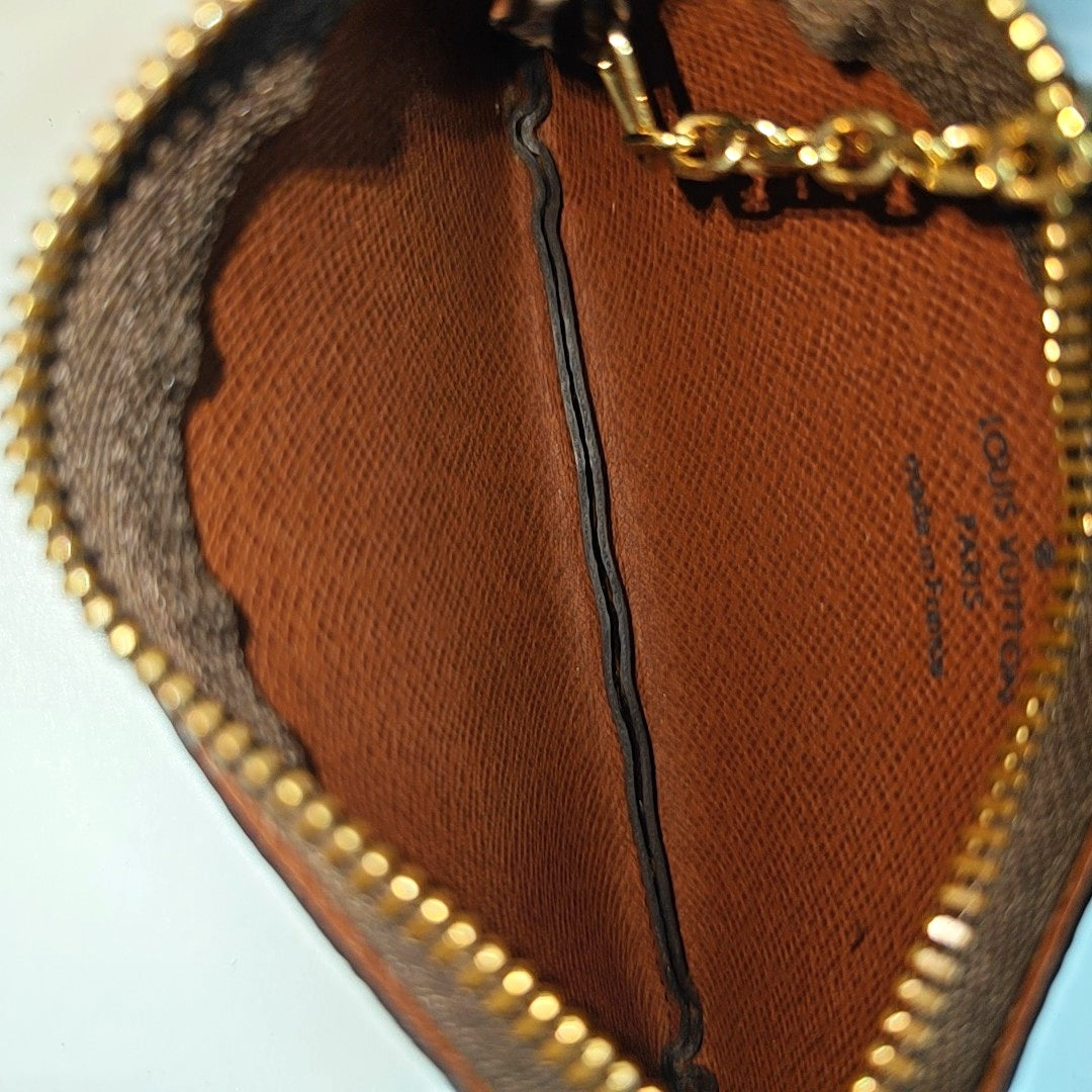 Monogram Coated Canvas Coin Purse Brown