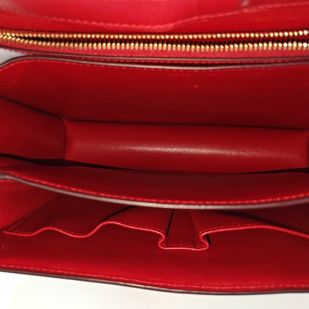 CLASSIC BOX Piel de ternera mediana Roja