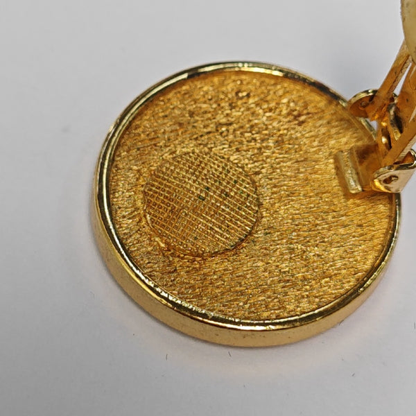 Petit CD Metal Gold Clip On Earrings
