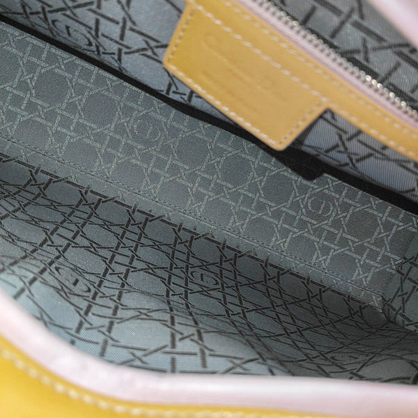 Authenticated pre-owned  Lady Dior Large Quilted Patent Leather Yellow - Tote Bag at Looply
