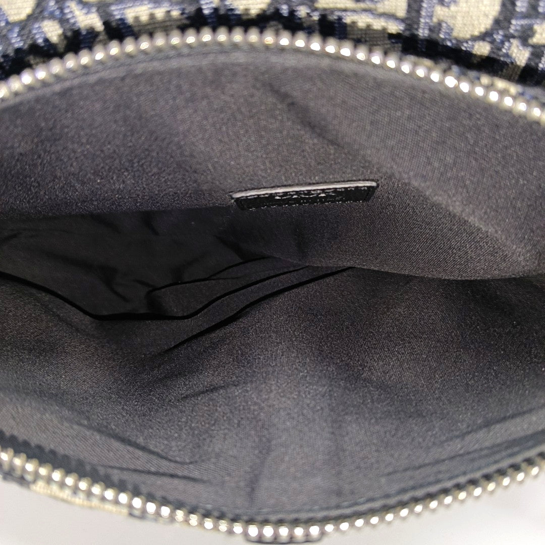 Authenticated pre-owned  Saddle Medium Oblique Canvas Blue - Shoulder Bag at Looply