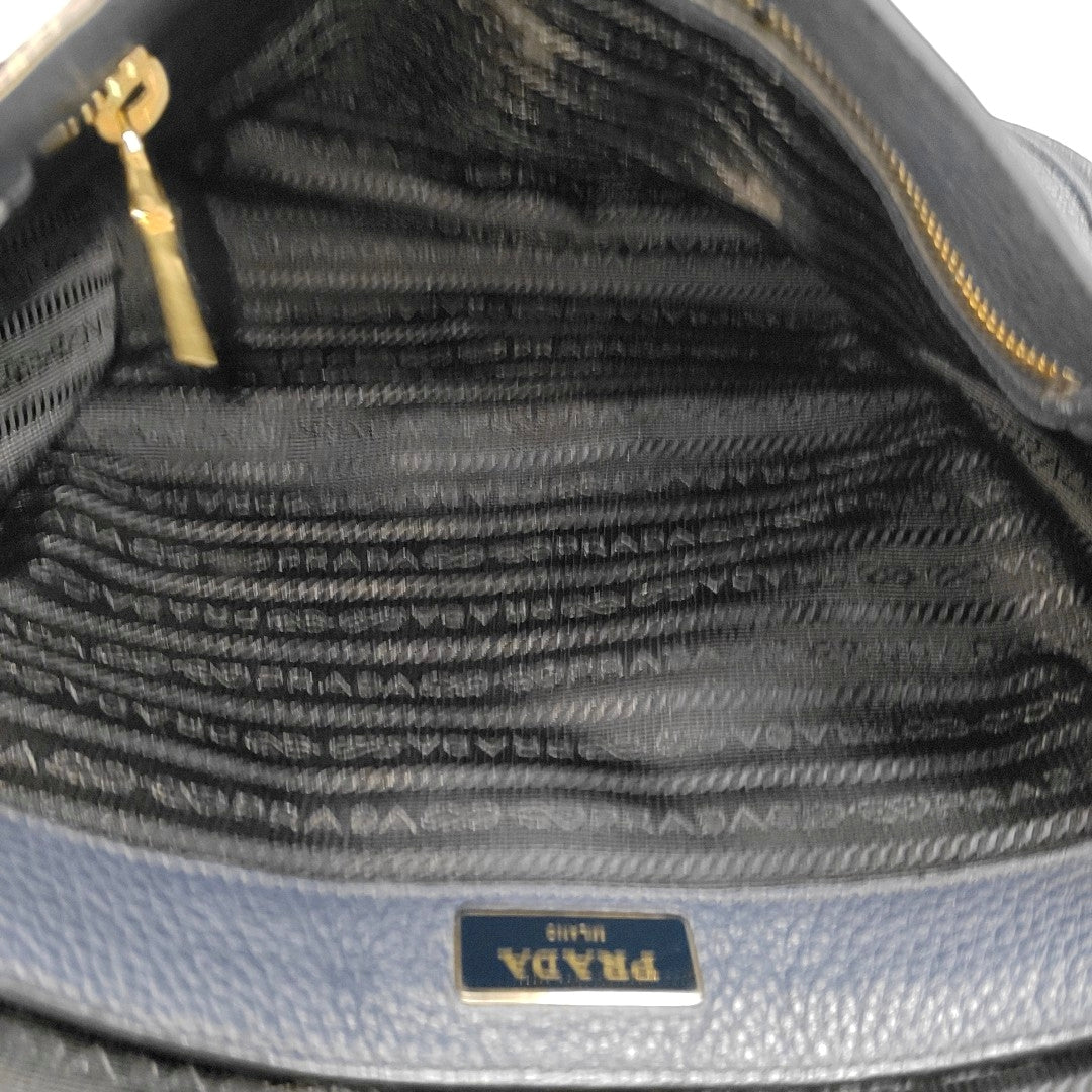 Leather Shoulder Bag Blue