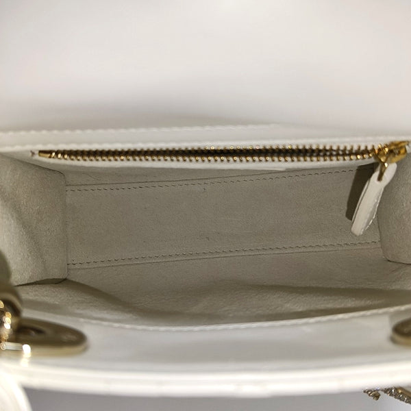 Lady Dior Mini Cannage Lambskin White