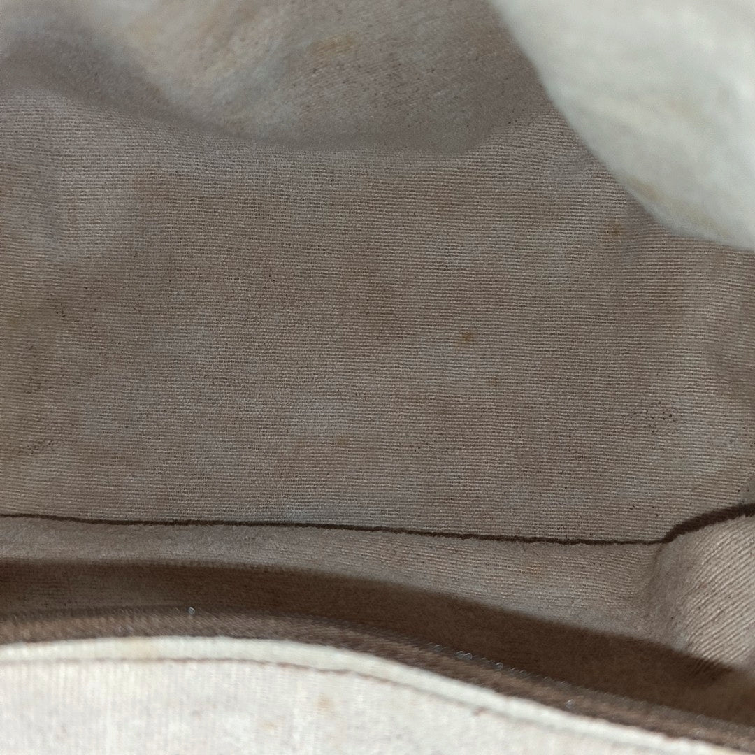Coated Canvas Top Handle Bag Beige