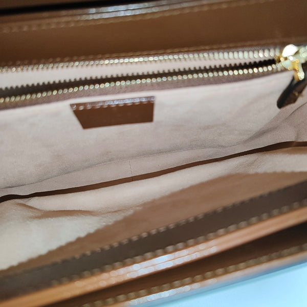 Horsebit 1955 Medium Monogram Coated Canvas Beige