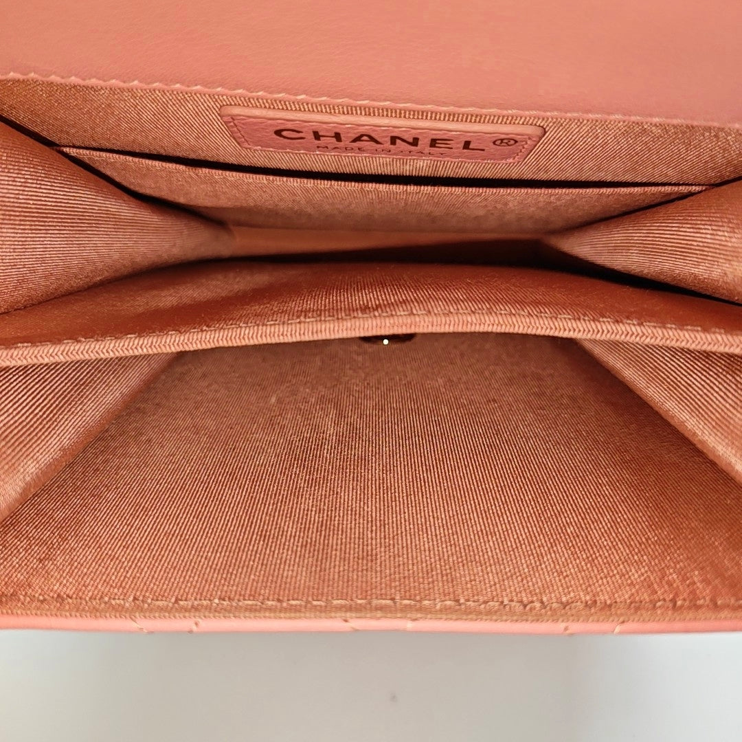 BOY CHANEL Mini Quilted Calfskin Pink