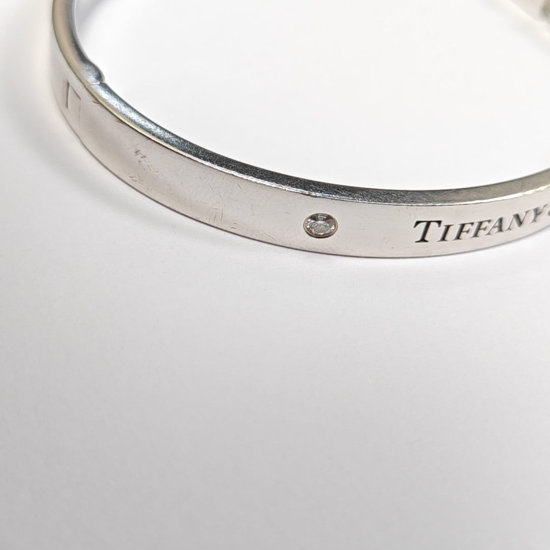 Tiffany &amp; Co. 18k White Gold Silver Bangle