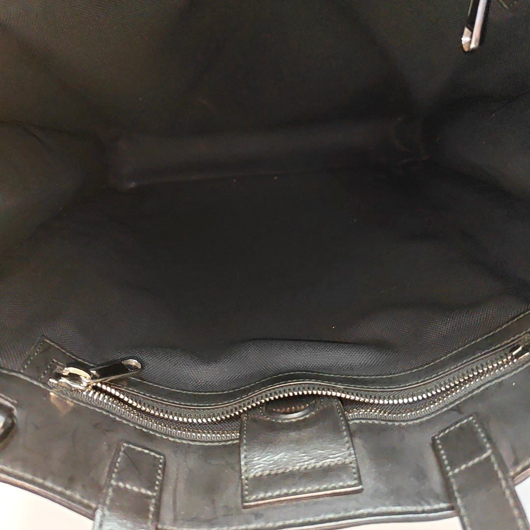 Monogram Coated Canvas Tote Bag Black