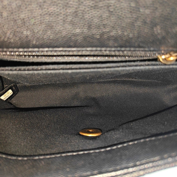 COCO HANDLE Small Quilted Grained Calfskin Black