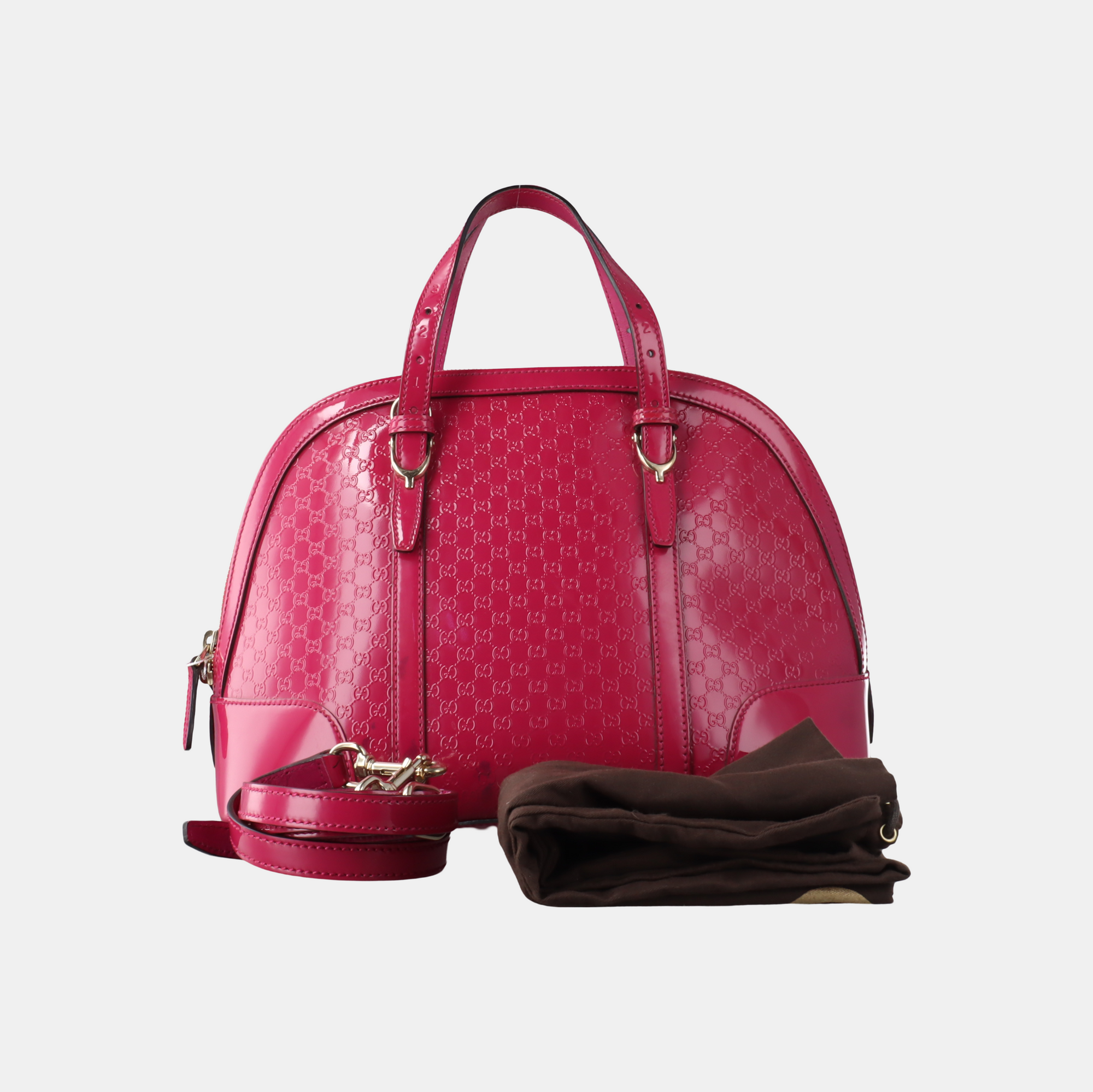 Authenticated pre-owned  Microguccissima Monogram Patent Leather Pink - Shoulder Bag at Looply