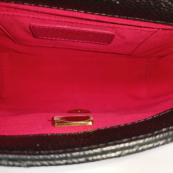 CLASSIC FLAP Mini Quilted Grained Calfskin Black