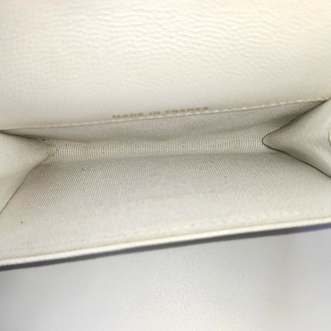 Quilted Grained Calfskin Wallet White