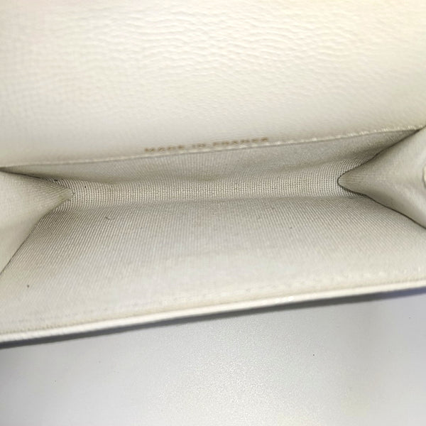 Quilted Grained Calfskin Wallet White