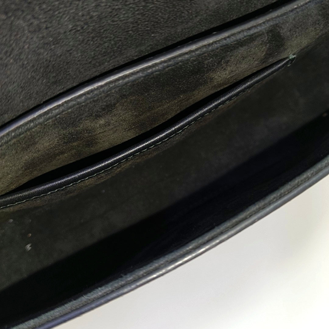 Calfskin Top Handle Bag Black