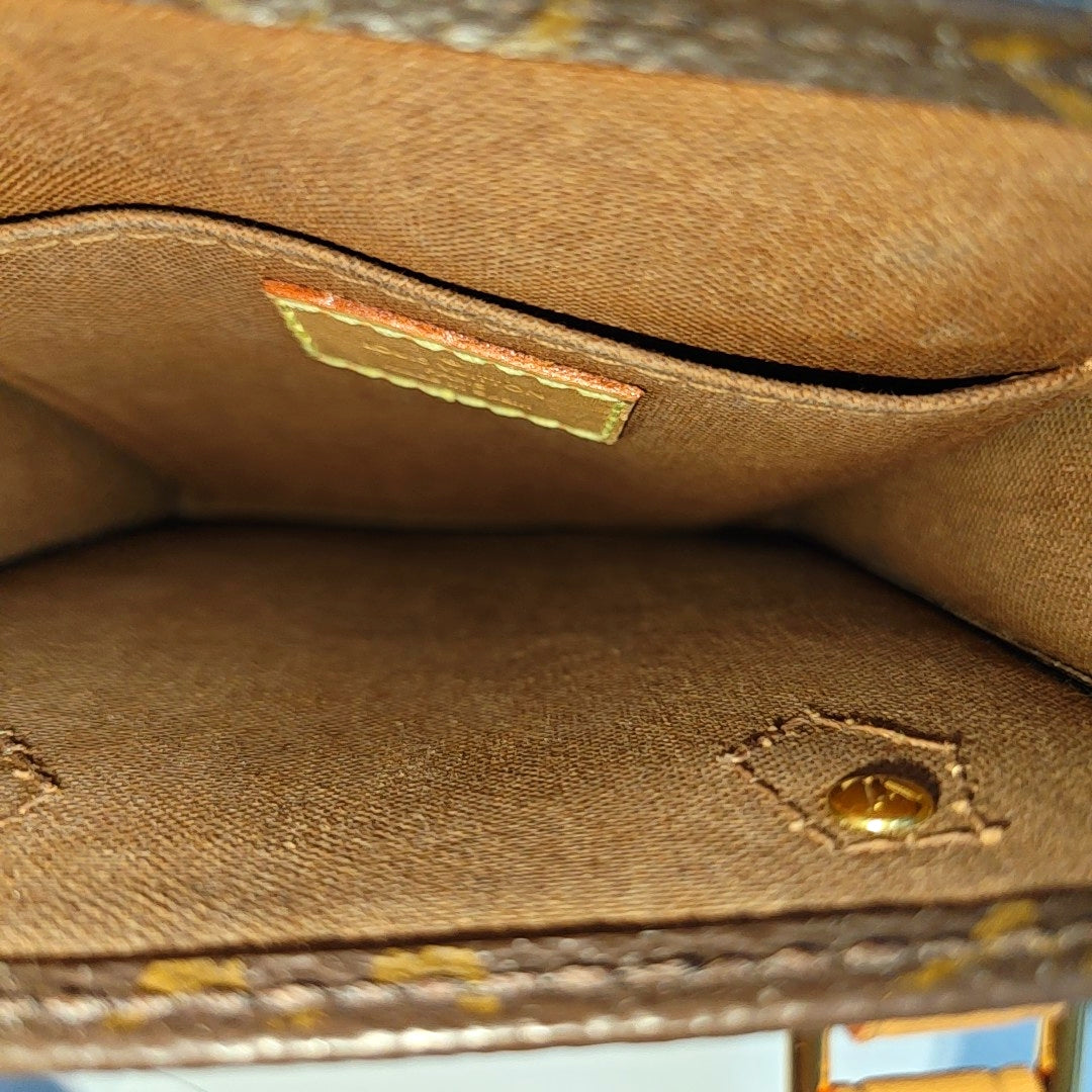 SAC PLAT Mini Monogram Coated Canvas Brown