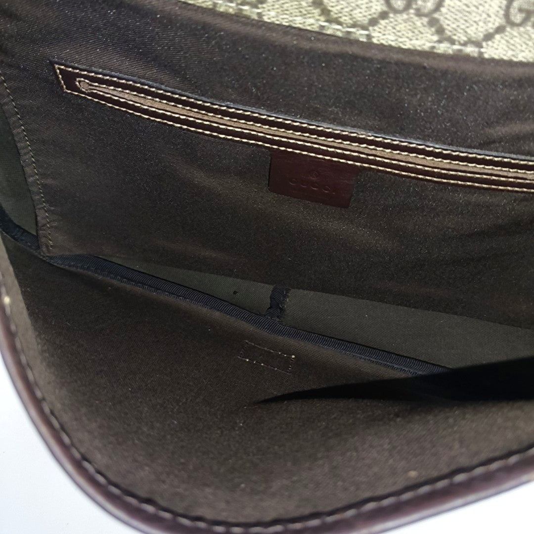 Monogram Coated Canvas Crossbody Bag Beige