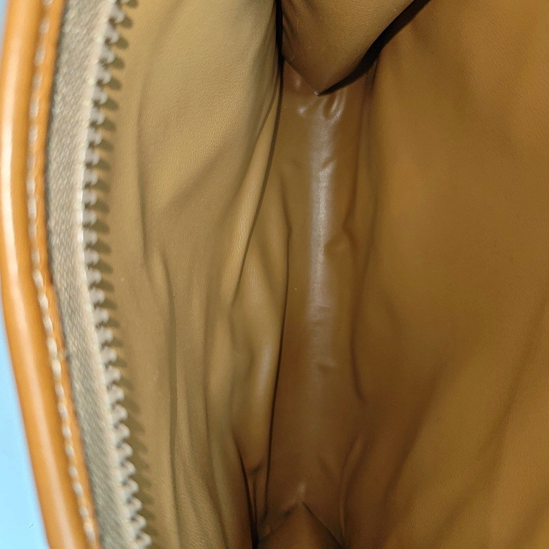 Coated Canvas Clutch Brown