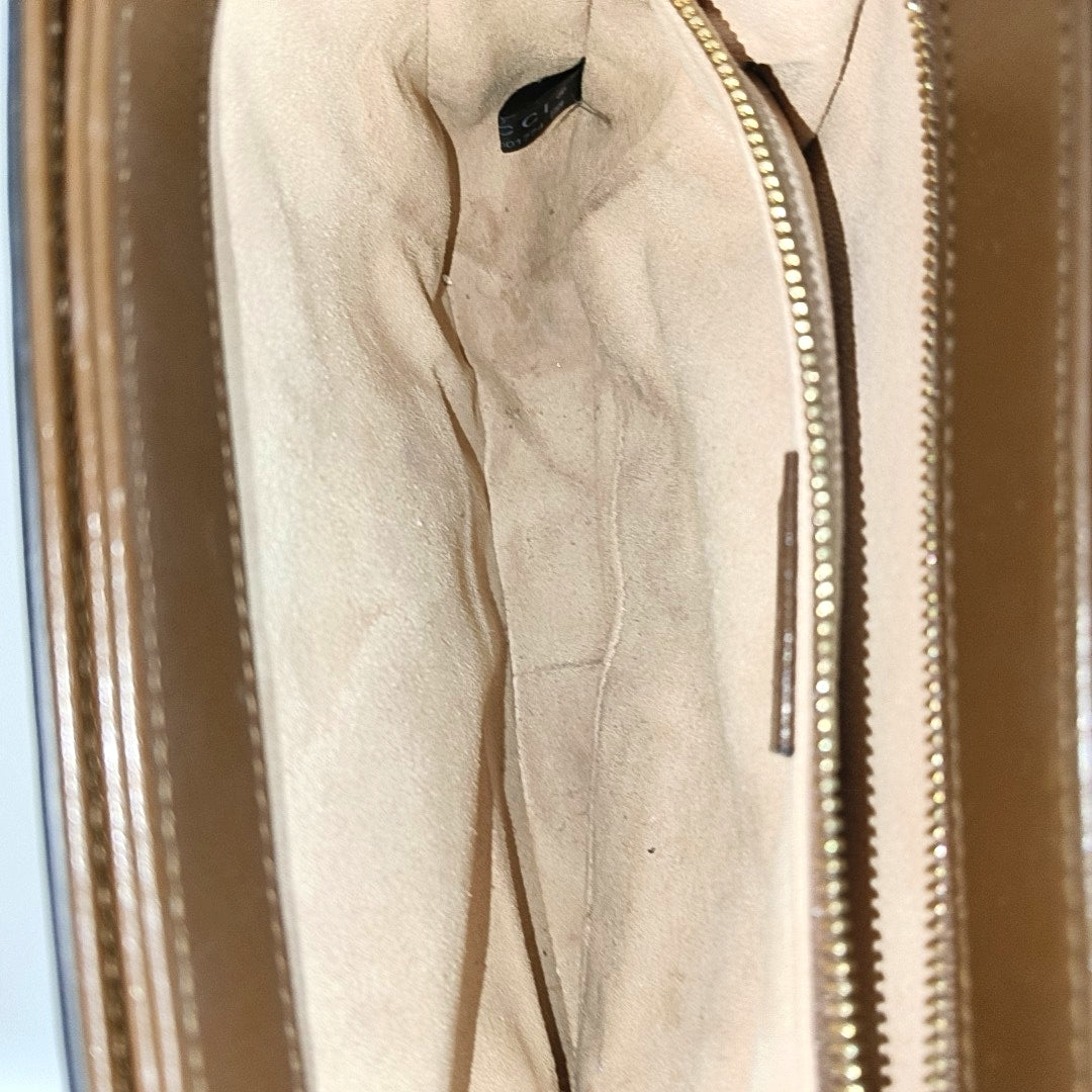 Horsebit 1955 Medium Monogram Coated Canvas Beige